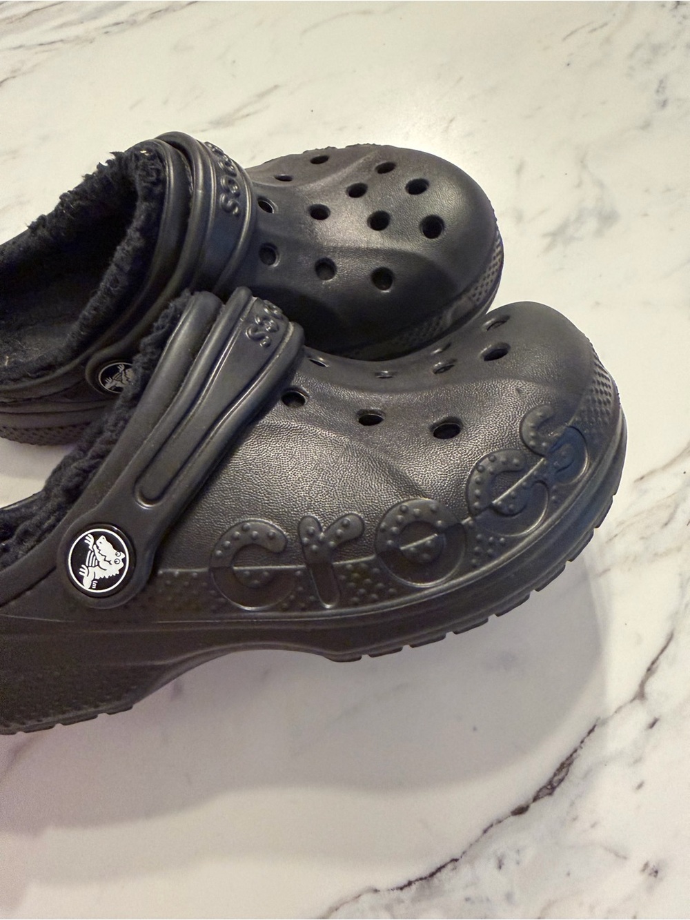 CROCS Kids Classic Lined Clogs in Black